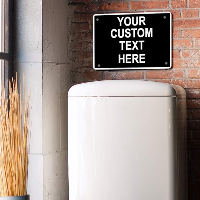 Aluminum Weatherproof Metal Sign Multiple Sizes Custom Personalized Text Here Black White Traffic Regulation Horizontal Street Signs 24x18Inches