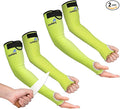 OriStout Cut Resistant Gardening Sleeves with Thumb Hole, Green, 2 Pairs, Protective Arm Sleeves for Yard Work, Yard Working, Welding, Arm Guards for Biting, Pet Grooming