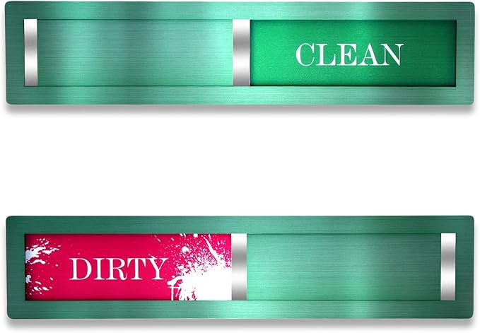 Christmas Dishwasher Clean Dirty Sign - Red & Green Clean Dirty Magnet for Kitchen Decor & Home Organization Gift, Easy Slide with Extra Tape (Green-06)
