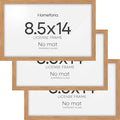 Homeforia 8.5x14 Marriage License Frame Wood, High End Natural Oak 8.5 x 14 Certificate Frames, 14x8.5 Light Wooden Frame for Wall & Tabletop, 8.5by14 Picture Frame, Tempered Glass, Wall Kit, Set of 3