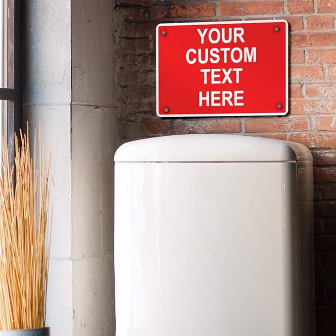Aluminum Weatherproof Metal Sign Multiple Sizes Custom Personalized Text Here Red White Danger Horizontal Street Signs 14x10Inches