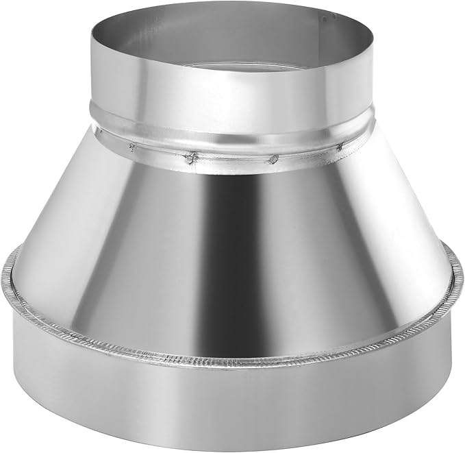 PATIKIL 8 Inch to 5 Inch Round Duct Reducer Increaser Connector, Galvanized Steel Air Duct Adapter Pipe Fitting for Bathroom Kitchen Inline Ventilation Systems, Silver Tone