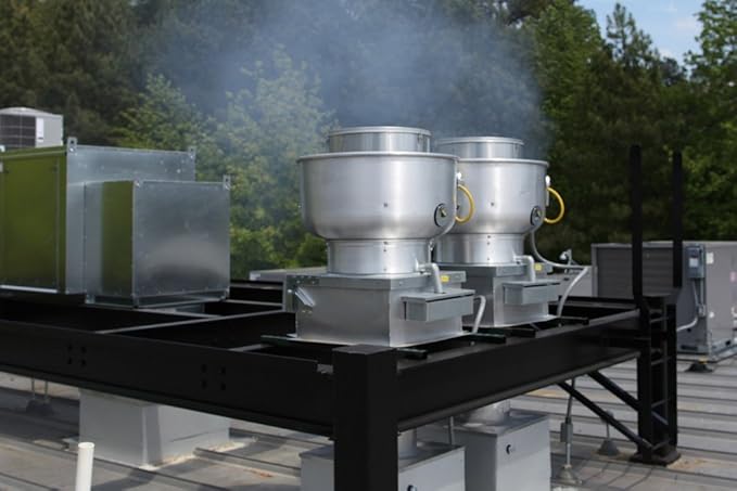 Stainless Steel Commercial Hood System, Exhaust Hood & Rooftop Exhaust Fan with Roof Curb (8' Wall Exhaust Only)