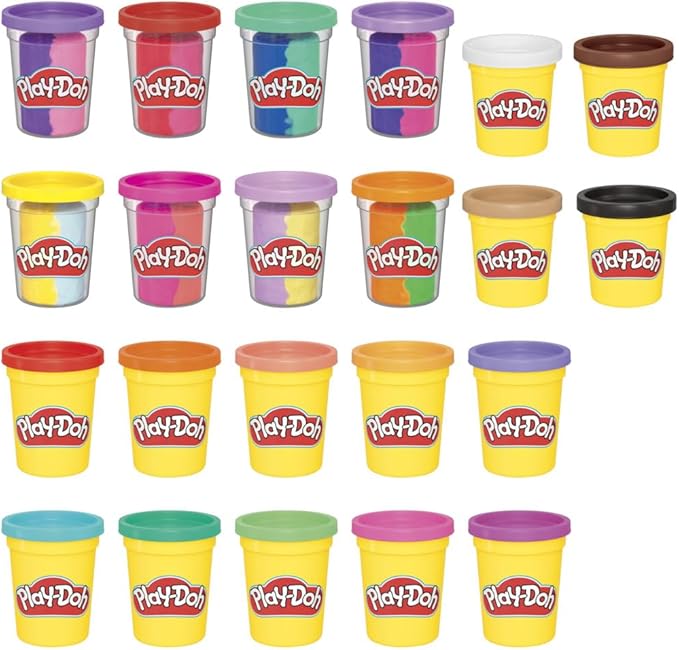 Play-Doh 22 Pack Ultimate Color Variety, Bulk Assorted Colors, 2 & 4 Ounce Modeling Compound Cans, Kids Arts & Crafts, Preschool Toys, Ages 2+ (Amazon Exclusive)