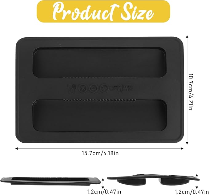 Toaster Cover, 2 Pcs Silicone 2 Slice Toaster Lid Toaster Appliances Top Cover Bread Maker Dust Cover Sandwich Machine Part Accessories (Black)