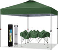 PHI VILLA 10x10 Pop Up Canopy Tent Easy Outdoor Sun Shade for Events Party Tent, 100 Sq. Ft of Shade, Green
