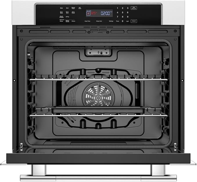 Empava 30" Electric Single Wall Oven Air Fryer Combo Convection Oven Built-in 10 Cooking Functions with LED Digital Display Convection Fan Touch Control in Stainless Steel EMPV-30WO04