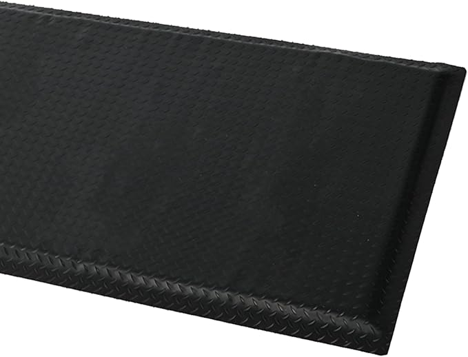 tonchean 3' x 7' Anti Fatigue Mats Industrial Extra Thick 15/16" Ergonomic Standing Floor Pad, Work Mats for Machinist Workshop Garage, Reducing Pressure - Black