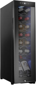 Ivation 14 Bottle Compressor Wine Cooler Refrigerator w/Lock | Large Freestanding Wine Cellar For Red, White, Champagne or Sparkling Wine | 41f-64f Digital Temperature Control Fridge Glass Door Black