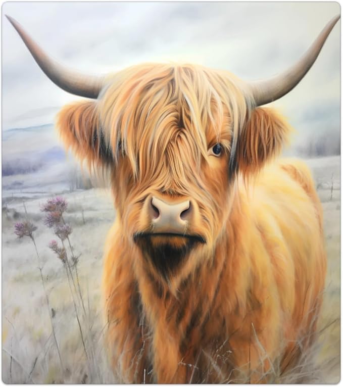 Dishwasher Magnet Cover Highland Cow Refrigerator Covers Magnetic Sheet Sticker Farmhouse Kitchen Decorative Home Cabinet Decals Appliances Stickers, 23x26 inch