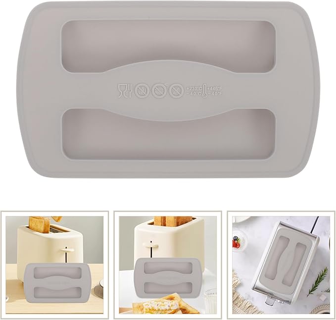 iplusmile Silicone Toaster Cover Bread Maker Protective Lid for Kitchen Appliances Fit Easy to Clean Design Grey Color Breakfast Maker Accessory
