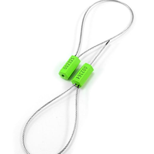 Tamper Proof Security Cable Tags for Truck Trailer Pull-Tite Metal Shipping Seals Numbered Padlock Seals for Container(Pack of 1000 pcs, Green)