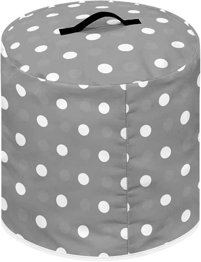Small Appliance Covers for Air Fryer & Electric Rice Cooker, Grey Polka Dot Pressure Cooker Dust Covers for Kitchen Appliances 8 qt Accessories with Storage Pockets