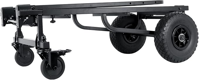 Rockville Rock Cart Pro 700 LB Capacity DJ Equipment Transport Roller Cart, Expandable Design, Smooth-Rolling Wheels, Folds Flat, for Mobile DJs and Event Professionals