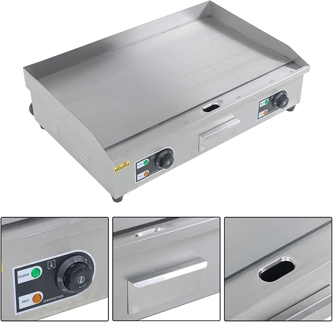 kimllier Commercial Electric Griddle 3000W Countertop Flat Top Grill 30 Inch for Restaurants, Shops and Snack Shops