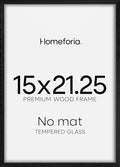 Homeforia 15x21.25 Black Wood Puzzle Frame, High End Oak 15 x 21.25 Frames without Mat, Wooden 21.25x15 Thin Hanging Picture Frame for Wall, 15by21.25 Poster Frames, Tempered Glass, Wall Kit, Set of 1