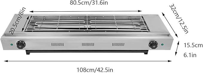 Electric Portable Barbecue Grill, Electric Grill Indoor Grill, 3KW Double-head Temperature-controlled Barbecue Oven, for Barbecues, Parties, Decks, Large Cooking Area