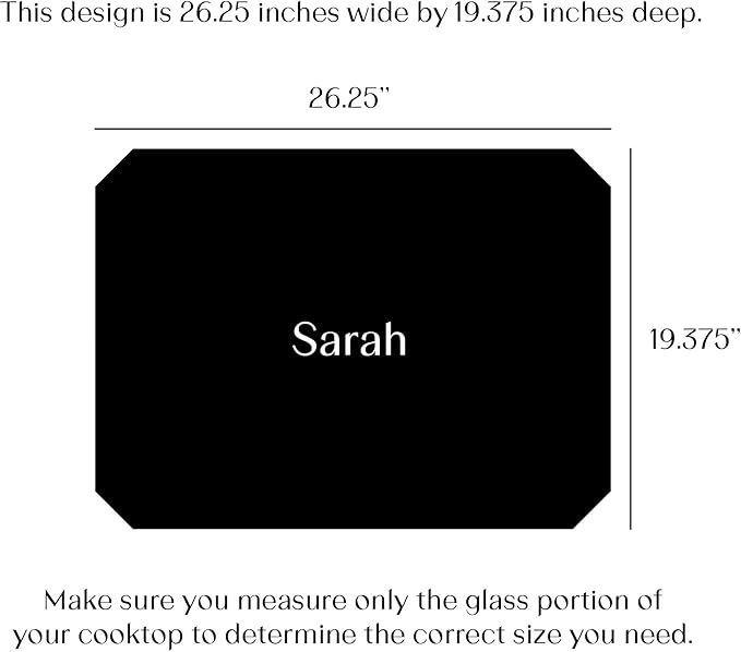 Electric Stove Cover Protector - Can be Used While Cooking - Glass Panel Overlay - Can Withstand over 1400 °F - Kitchen Essential for Cooktop Protection - Sarah (26.25 x 19.375)