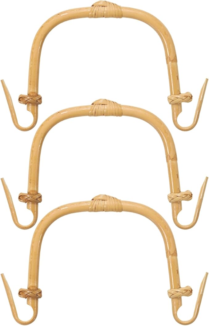 uxcell 3Pcs Bamboo Teapot Handle U-Shape Handle Replacement for Span 4.3-5.1 Inch Ceramic Pottery Tea Pots Tea Kettle Accessories Supplies, Heart Knot