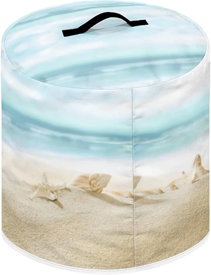 Air Fryer Dust Cover Compatible with 6 Quart, Dust Protection Insulated Kitchen Appliance Cover with Top Handle and Storage Pockets for Women Wife Gift, Beach Starfish