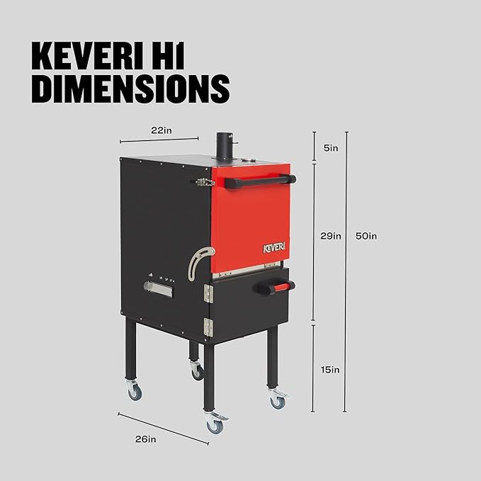 Keveri H1 Medium Rare | Multi-Purpose Charcoal Oven | Grill, Smoker, Roast, Bake, Pizza Oven