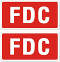 FDC Sign, 2 Pack FDC Sign Outdoor Aluminum Metal Sign, FDC Signs for Fire Department Connection, UV Protected Weather Resistant and Easy to Install (Size: 12x6 inches)