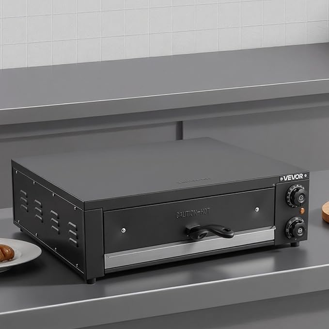 VEVOR Electric Pizza Oven, 16 in Countertop Pizza Oven, 77 to 572°F Temp Range, 1750W Indoor Pizzas Maker w/Timing & Temp Control, Pizzas Cooker w/Dual Heat Tube, Grill Rack, for Kitchen & Commercial