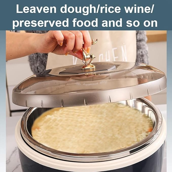 5L Electric Dough Proofer – Versatile Bread Proofing Machine with 30-65°C Temperature Control, Stainless Steel Liner for Yogurt and Natto Making (Green)