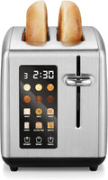 Elite Gourmet ECT2899 LCD Touch Toaster, 2 Extra-Wide Slots, 6 Toast Shades, 6 Preset Menus Including Bagel Waffle Gluten-Free, Defrost Reheat Cancel Functions, Stainless Steel