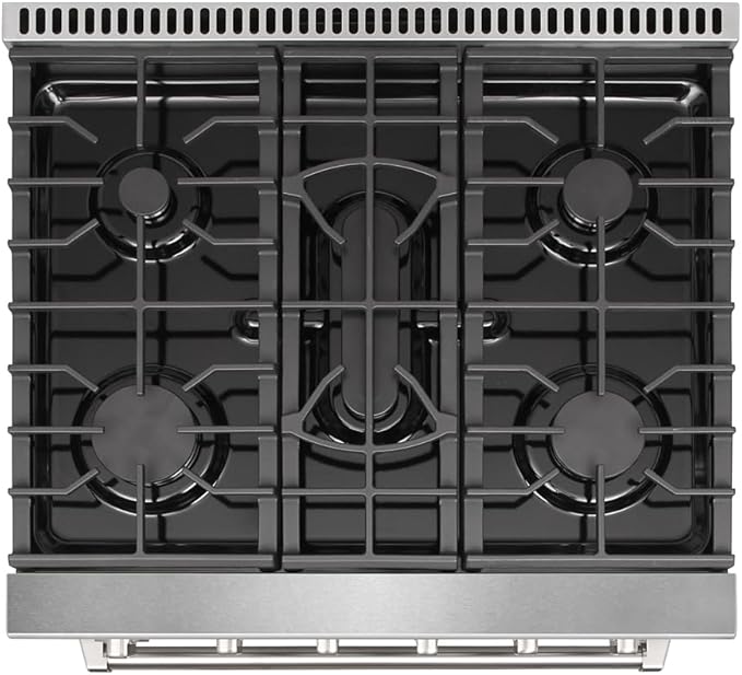KOSTCH 30 inch Professional Freestanding Pro-Style Natural Gas Range or Liquid Propane Gas Range with 5 Burners, 4.55 cu.ft. Oven Capacity, in Stainless Steel - KOS-30RG03M (Stainless Steel)