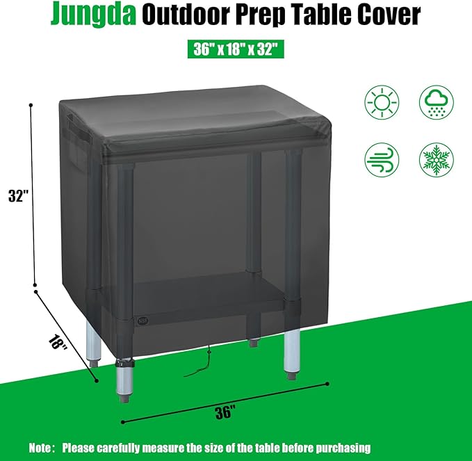 Outdoor Prep Table Cover,36 inch Waterproof Outdoor Grill Cart Cover Pizza Oven Table Covers - 36 x 18 x 32 Inch
