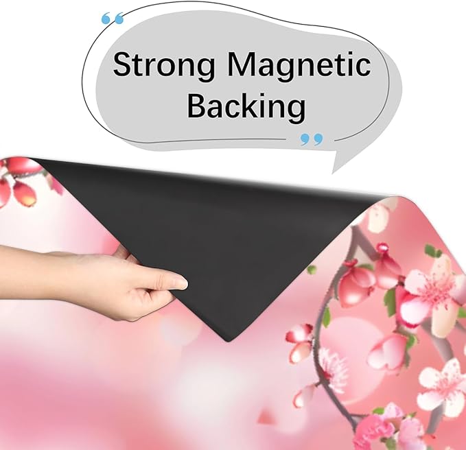 Beautiful Valentine's Day Flowers Dishwasher Magnet Cover, Reusable Refrigerator Panel Stickers Microwave Front Door Covers Magnets for Kitchen Home Appliances Holiday Party Decorations 23 X 26 in