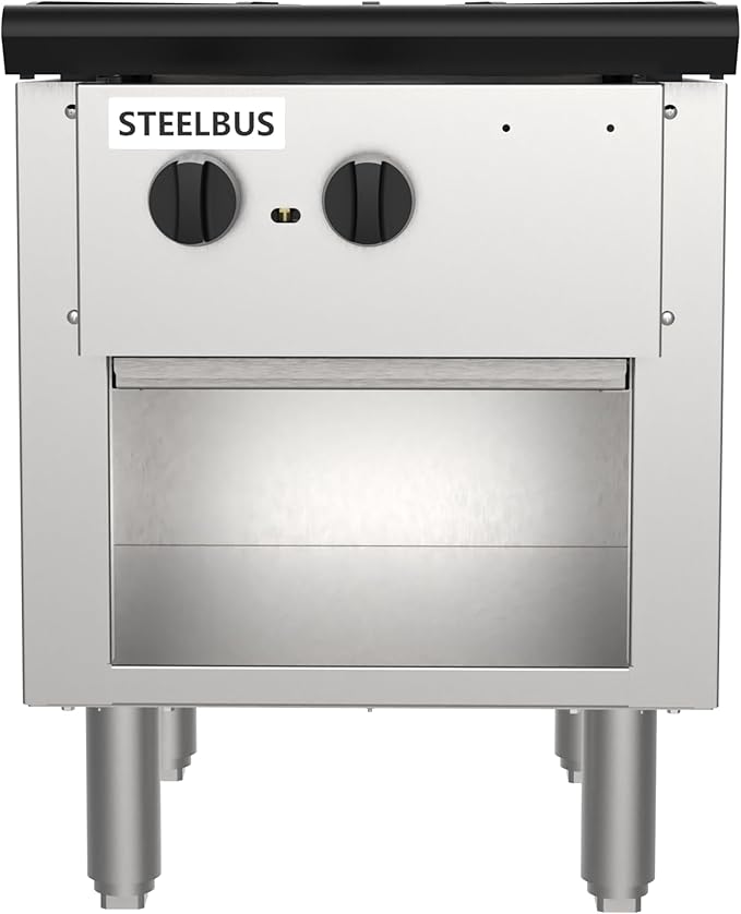 Commercial Single Burner Wok Range with Storage Cabinet, 90,000 BTU Heavy Duty Cast Iron, Natural Gas/Propane, Stainless Steel Restaurant Stockpot Stove for Professional Kitchens