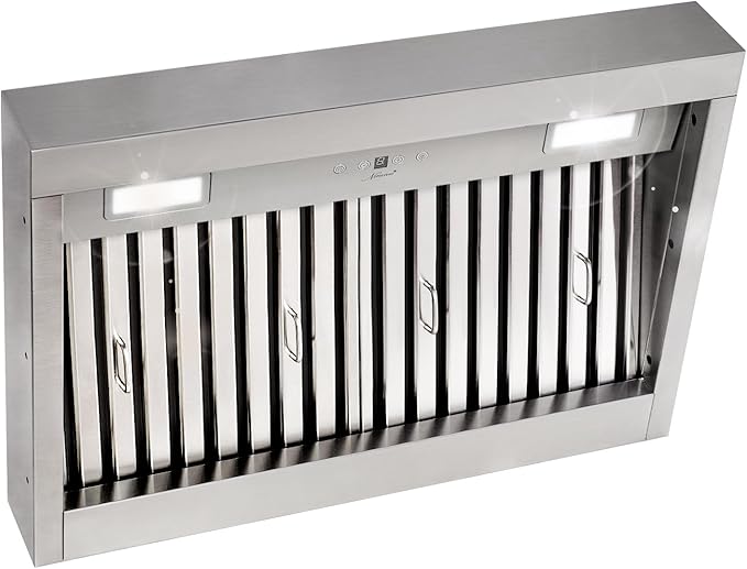 Akicon Range Hood Insert 30 Inch, Ultra Quiet, Powerful Suction Built-in Kitchen Vent Hood, Stainless Steel Ducted Stove Hood with Dimmable LED Lights, 4-Speed 600CFM