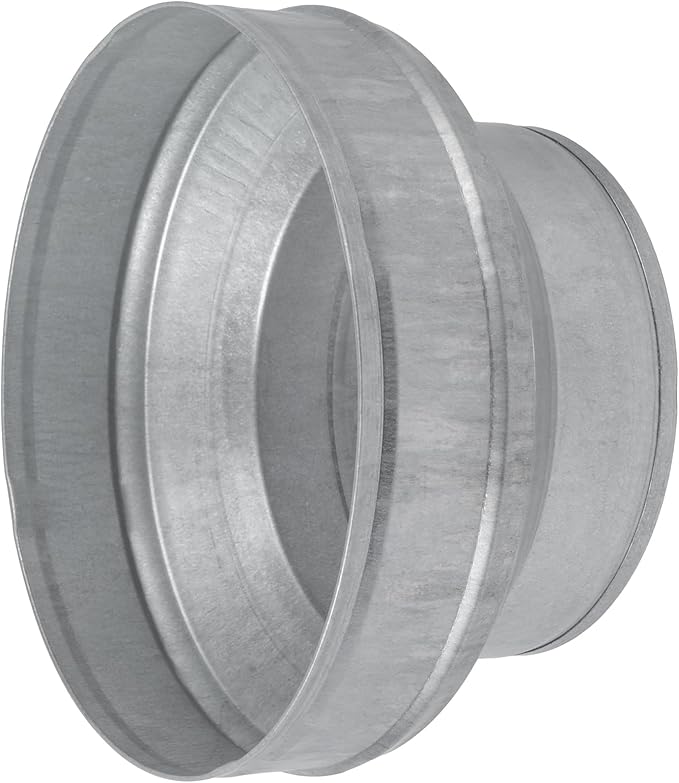 8" to 6" Inch Duct Pipe Adapter - Galvanized Steel HVAC Ducting Reducer for Ventilation - PVC Pipe, Hose Coupler - Heavy Duty Exhaust, Air Conditioner Fittings - Vent Flange Connector