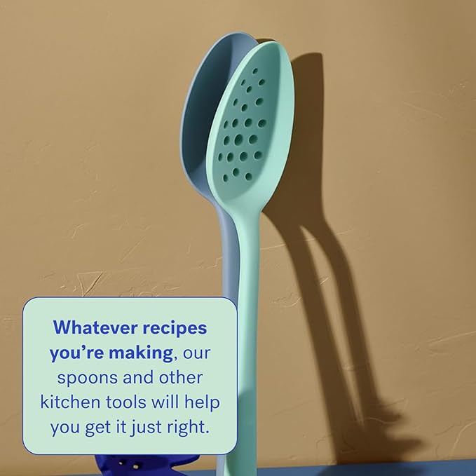 GIR: Get It Right Silicone Slotted Spoon - 13.5" Black Unibody - Perforated Strainer & Skimmer - Heat Resistant to 425°F - Dishwasher-Friendly - Easy-Clean Cooking Spoons for Nonstick Cookware