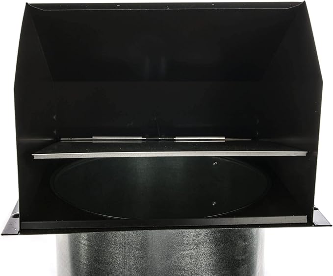 RDP Hooded Wall Vent with Screen and Damper (6 Inch, Black)