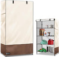 Wire Shelf Cover,600D Heavy Duty 100% Waterproof Shelf Covers for Wire Shelving,Outdoor Storage Shelves Cover for Metal Rack,48" W x 18" D x 82" H,Beige & Brown