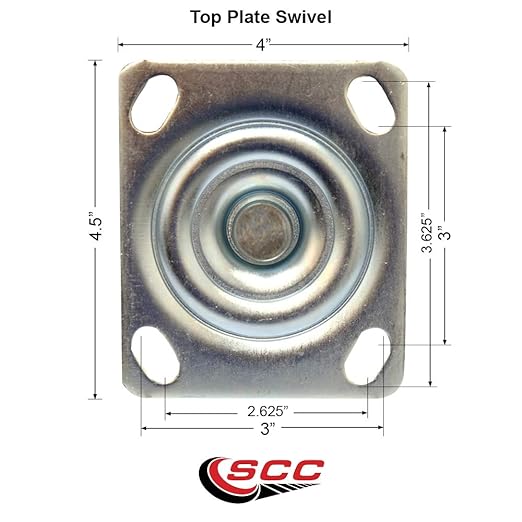 Service Caster Brand Replacement Caster for Uline Caster H-3327S - Swivel Top Plate Caster with 8 Inch Rubber on Metal Wheel - Heavy Duty Replacement Caster - Fits Platform, U-Boat and Trucks H-1192