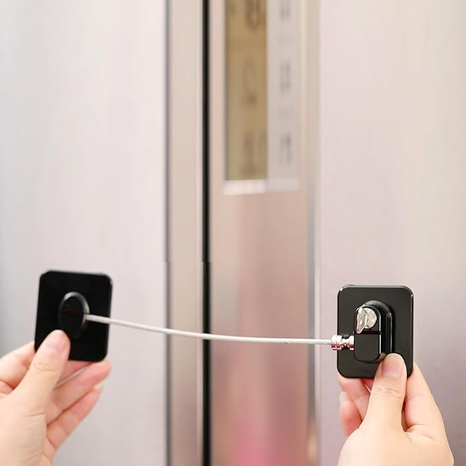 YEYA Upgraded Refrigerator Locks 4 Pack, Baby Proof Cabinet Locks with Keys, Safety Cabinets Door for Toddler