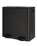 Garvee Trash Can, 2 x 10.6 gal (2 x 40 L) Garbage Can for Kitchen Dual Compartment Recycling Kitchen Step Trash Bin, Stainless Steel Trash and Recycle Bin Combo with Soft-Close Lid,Black