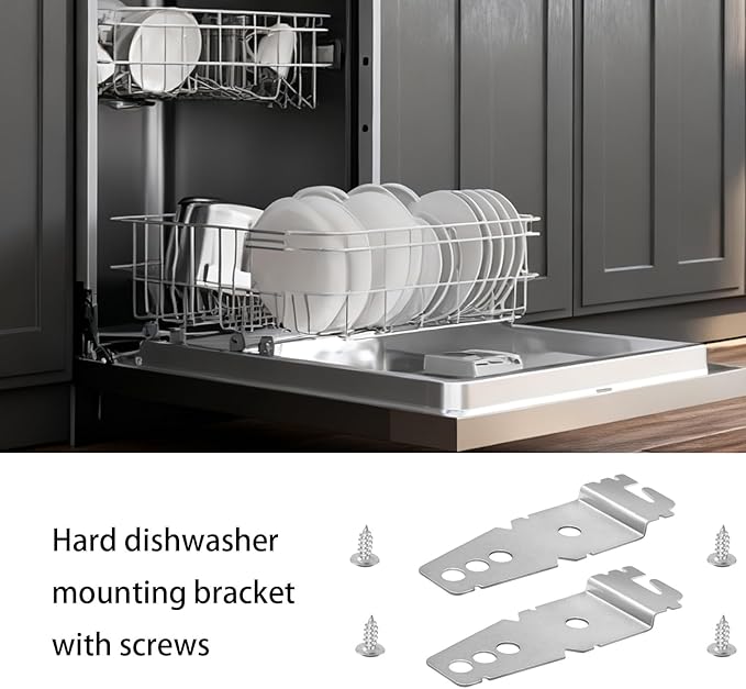 （4-Pack） Dishwasher Mounting Bracket with Screws – Fits Whirlpool, Kenmore, KitchenAid – Replaces WP8269145, WP8269145VP