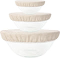 3 Pack 100% Organic Linen Bowl Cover Reusable Bread Proofing Cover,Natural Unbleached for Dough Fermentation and Storage of Fruits, Vegetables, Bread, and Other Foods