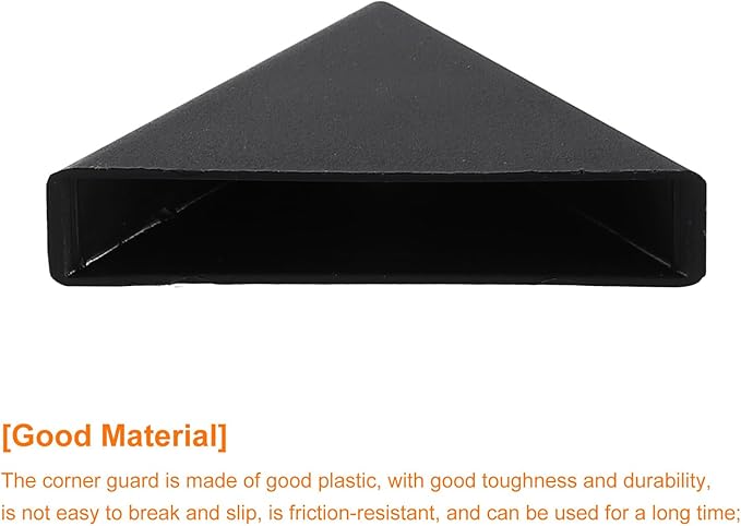 uxcell 20Pcs Plastic Corner Protectors 9x50mm Right Angle Shape Glass Corner Guards Cushion for Corner Protection of Glass, Mirror, Tile, Black