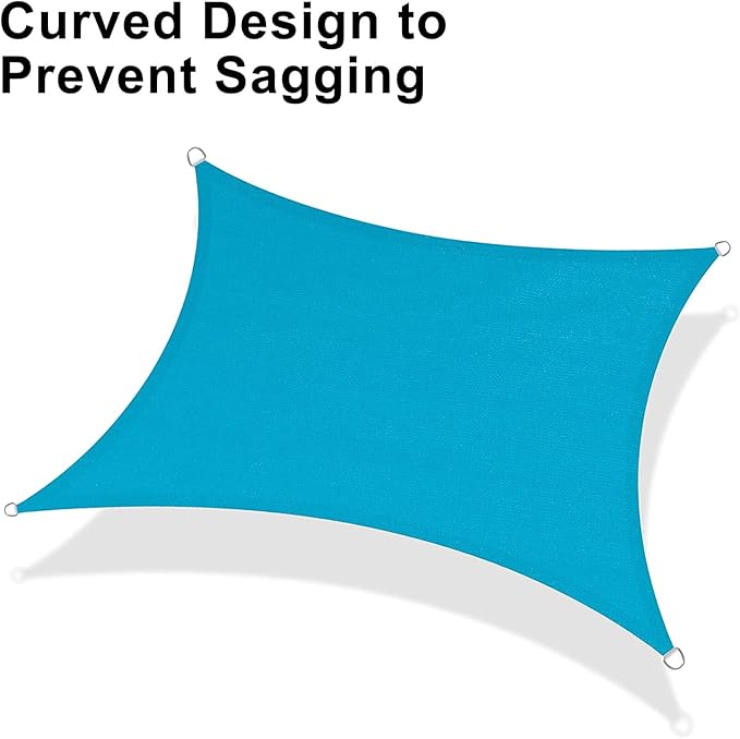 LOVE STORY Custom Size 12' x 12' Turquoise Blue Sun Shade Sail Canopy Commercial Rectangle Sail Shade Fabric for Patio Garden Backyard Pool (Customized)