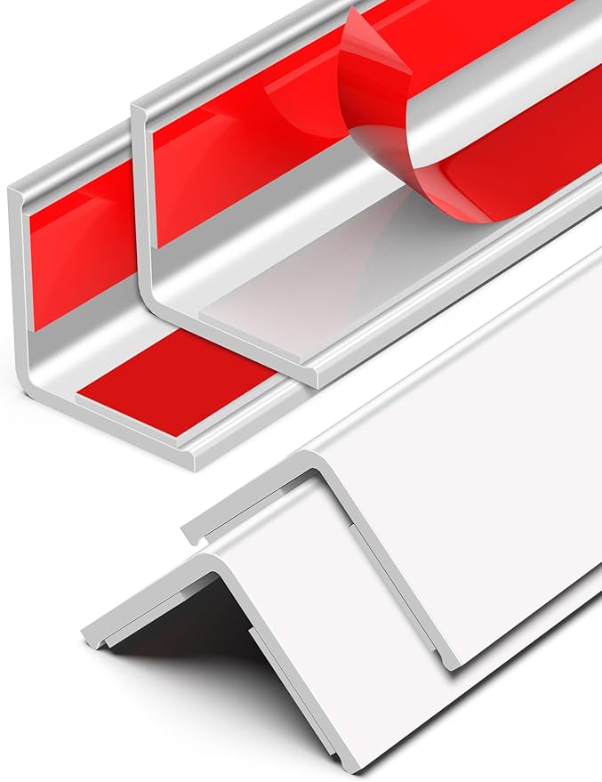 Wall Corner Protector, Walls Edge Protector，Self-Adhesive Wall Corner Guards,PVC Double Side Edge Protector， Furniture Stairs Guard (4, 2.5x120cm/0.98x47.2in)