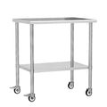 Stainless Steel Work Table with Wheels, 24x36 Inch NSF Kitchen Prep Table with Adjustable Undershelf for Commercial Restaurant, Garage, Outdoor BBQ
