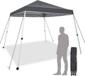 Sunnyglade 10x10 Ft Pop Up Canopy Tent One Button Easy Pop Up Outdoor Instant Folding Slant Leg Canopy with 2 Wheels and Deluxe Carry Bag(Dark Grey)