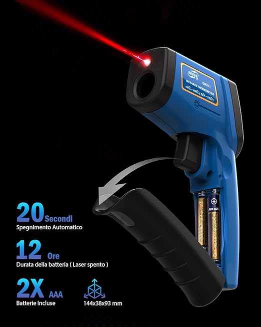 Infrared Thermometer Laser Temperature Gun, Digital Surface Heat Temp Gun Non-Contact for Cooking Food, Pizza Oven, Griddle Meat, Refrigerator, HVAC, Grill, Engine -58℉~986℉