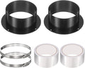 PATIKIL 5 Inch Duct Connector Flange, 2 Pack ABS Plastic Straight Pipe Flange Dryer Vent Connector with Clamp for Air Heating Cooling Ventilation HVAC System, Black
